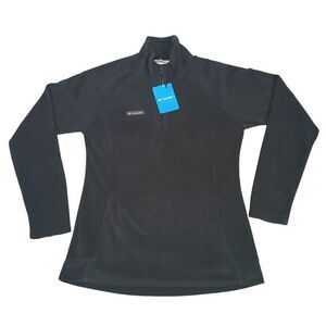 Columbia Women's Femmes Ali Peak‎ II 1/4 Zip, Black Fleece Sweater Size M NEW